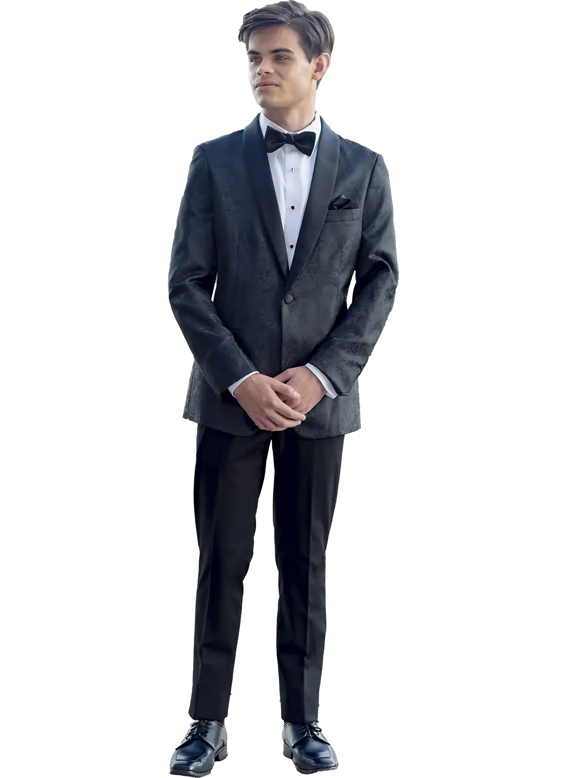 Man in a black tuxedo by Mark of Distinction